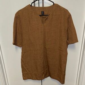 SHEIN Men's Tan Short Sleeve Tee